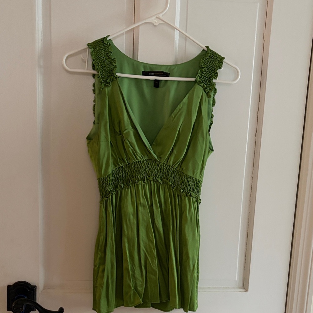 BCBGMaxAzria Vibrant Green Sleeveless Blouse